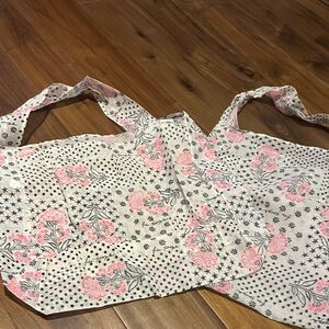 Free People Pink and Black Floral reusable Totes